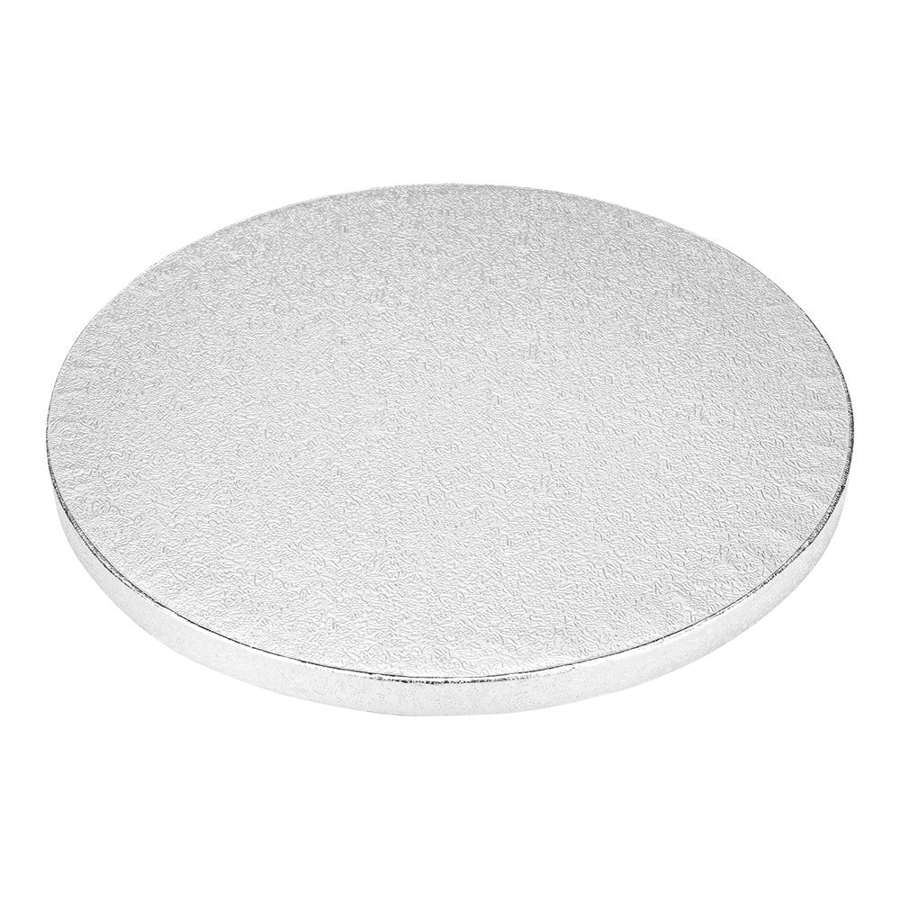 Cake Drum Board, Pastry Tek 8 x 8 x 0.5 Inch, Cardboard, Metallic Silver, Round,1 - 1 EACH
