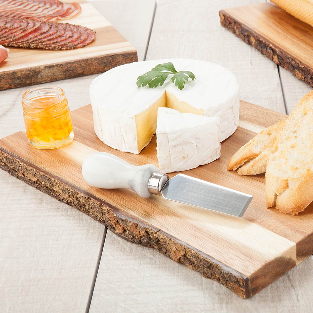 Board, Serving, 12 x 8 Inch, Rectangular, Acacia Wood, with Bark Edges,1 - 1 EACH