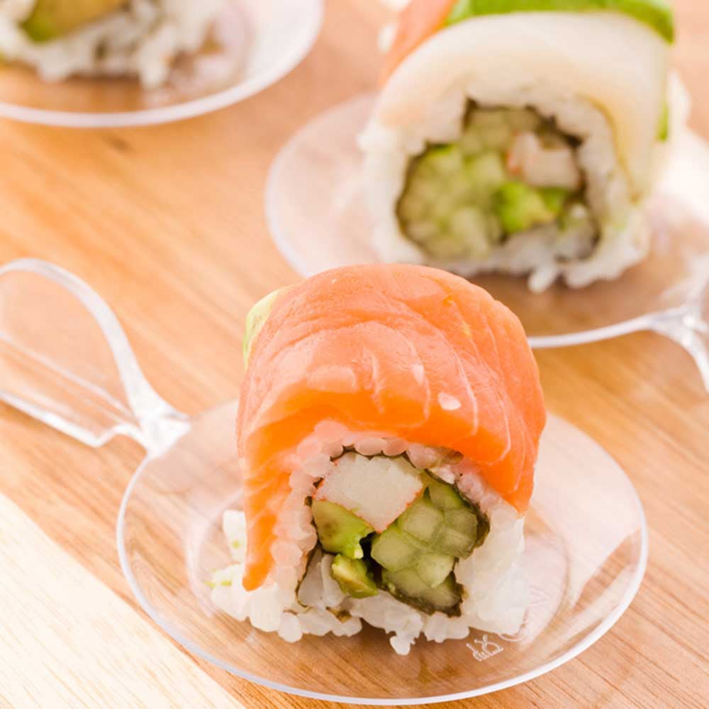 Plates, Tasting, Plastic, Clear Fish Design, Heavyweight,1 - 100 COUNT