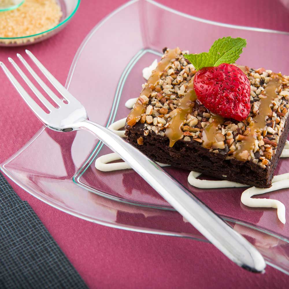 Forks, Moderna, Plastic, Silver, 7.3 Linear Inch,1 - 250 COUNT