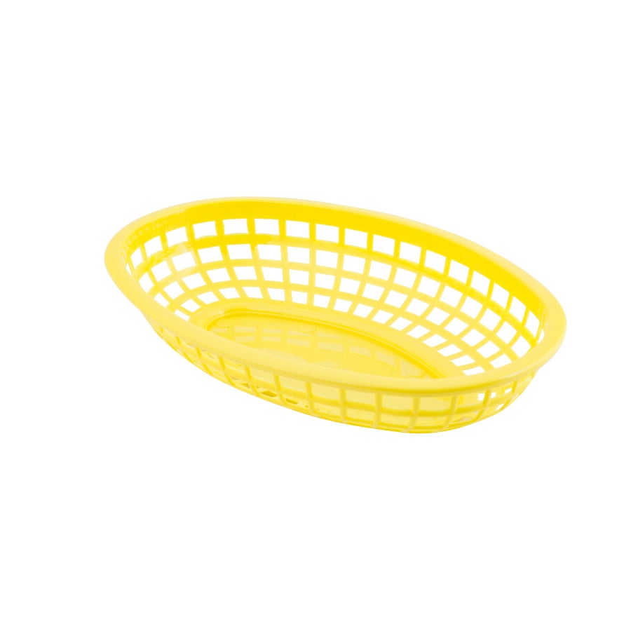 Baskets, Serving, 9.38 x 6 Inch, Oval, Yellow, Polyethylene,36 - 1 EACH