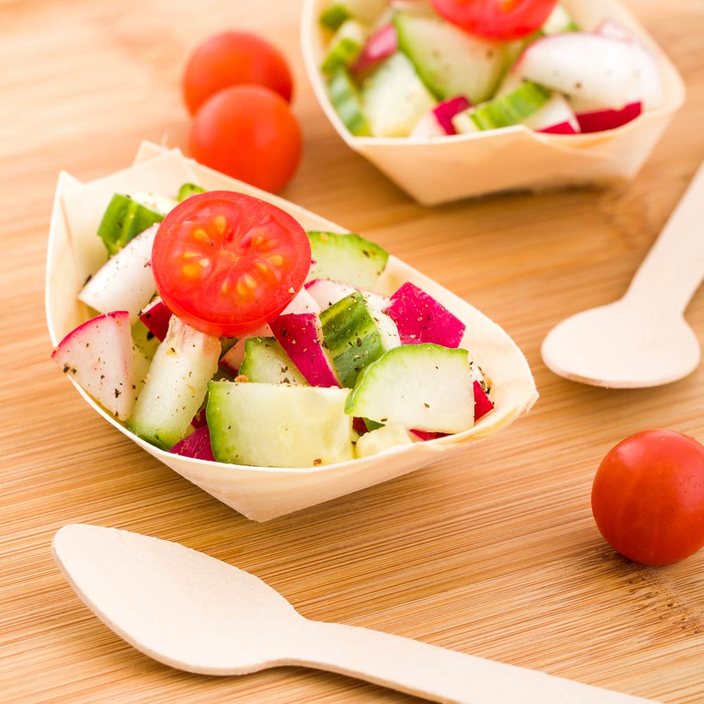 Tray, Food, 3.25 Inch, Bamboo, Pinewood, Boat Shaped, 3.25 Linear Inch,1 - 200 COUNT