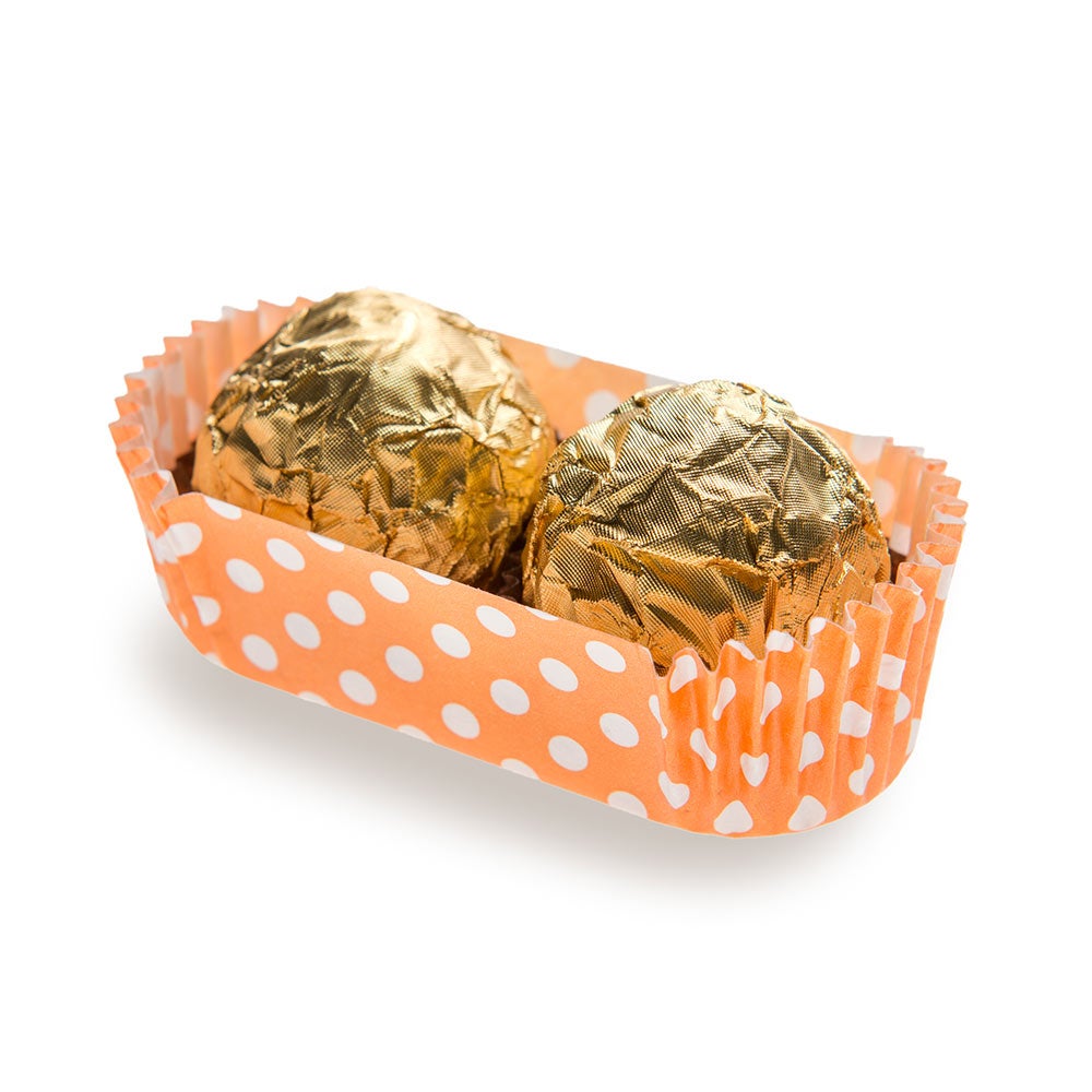 Cups, Baking, 1.4 Ounce, Paper, Hot Orange Polka Dot, Ridged, Elliptical, 1.4 Ounce,1 - 200 COUNT