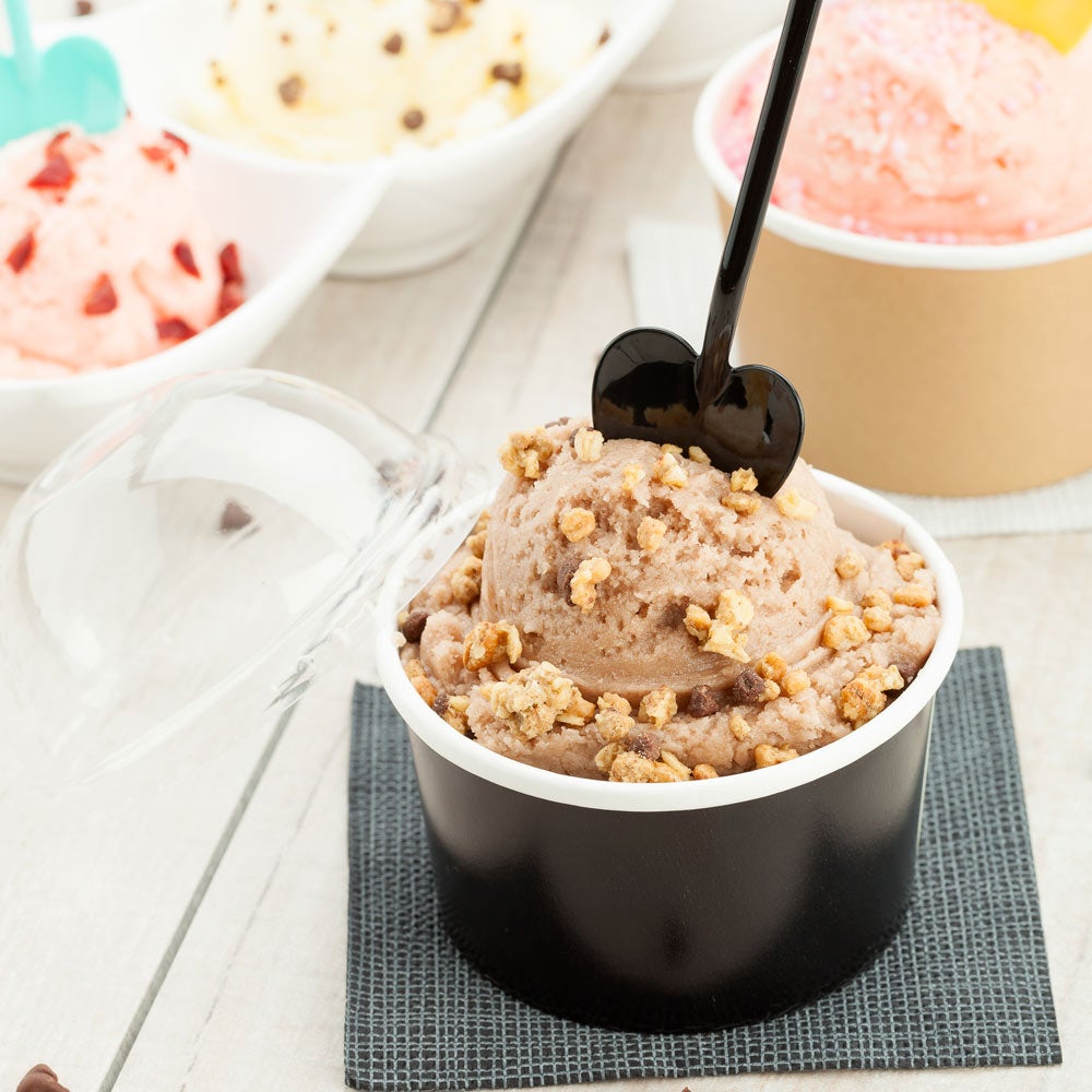 Spoons, Dessert, Love Shovel, Heavyweight Plastic, Black, 3.5 Inch, 3.5 Linear Inch,1 - 100 COUNT