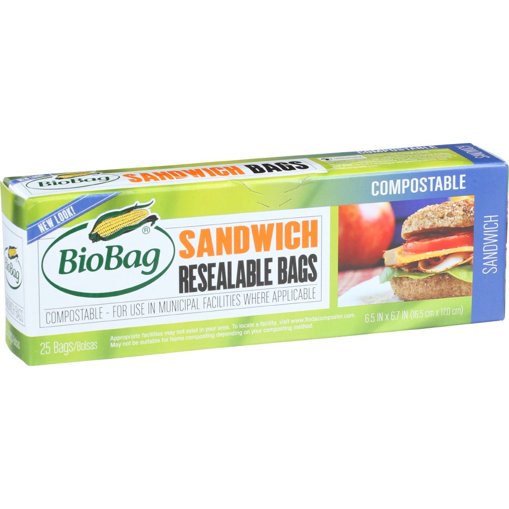 Bags, Sandwhich, Resealable, Compostable,12 - 25 COUNT