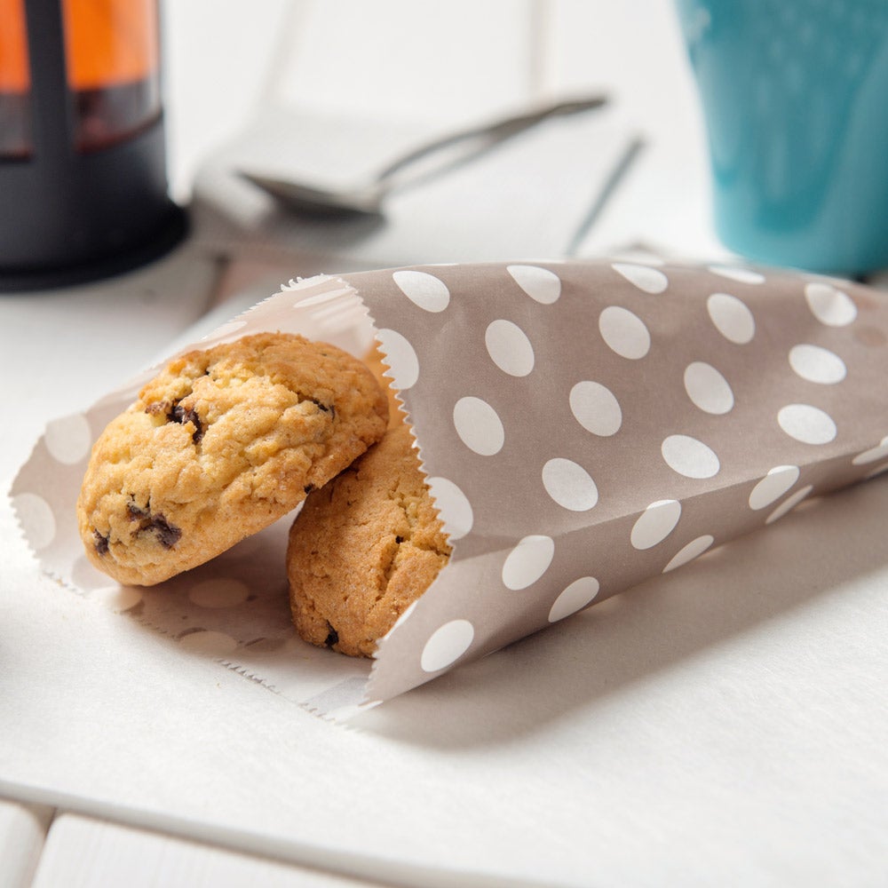 Bags, Food, Paper, Grey Polka Dots,1 - 100 COUNT