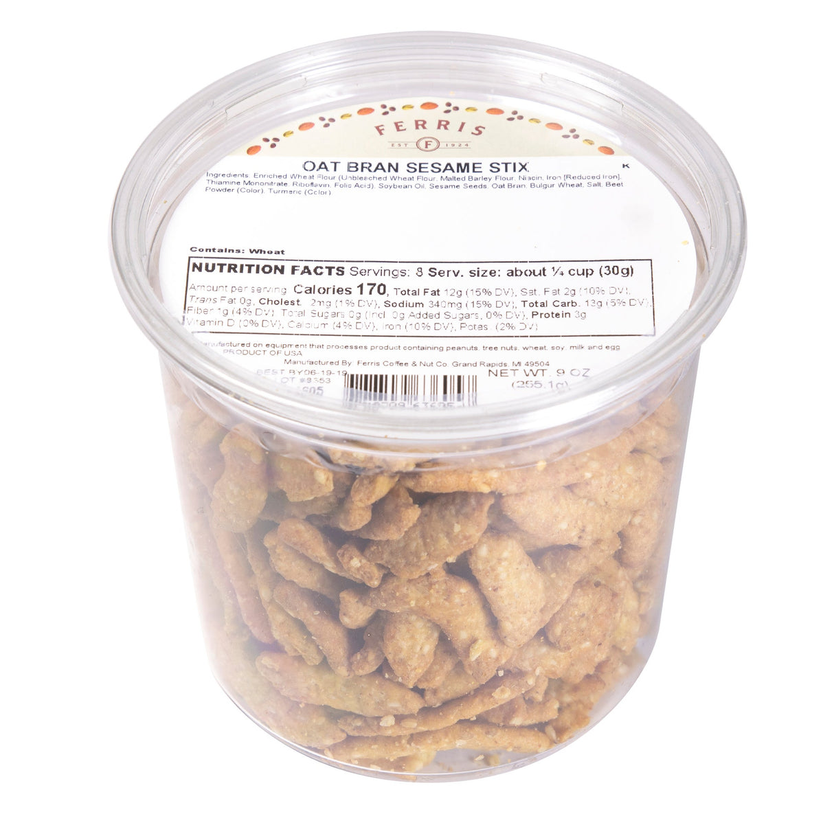 Sesame Sticks, Oat Bran, in Deli Cup,12 - 9 OUNCE