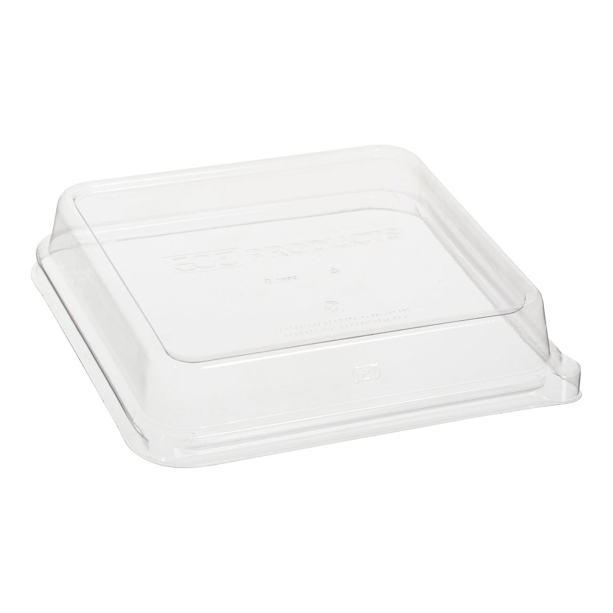 Lids, Shallow Dome, 8 Inch, Plastic, Clear, Square, for 8 Inch Square Sugarcane Container, Renewable & Compostable,4 - 50 COUNT