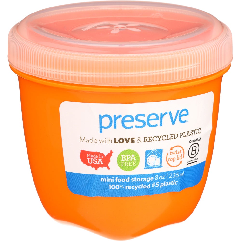 Containers, Food Storage, 8 Ounce, Mini Round, Orange,12 - 1 EACH