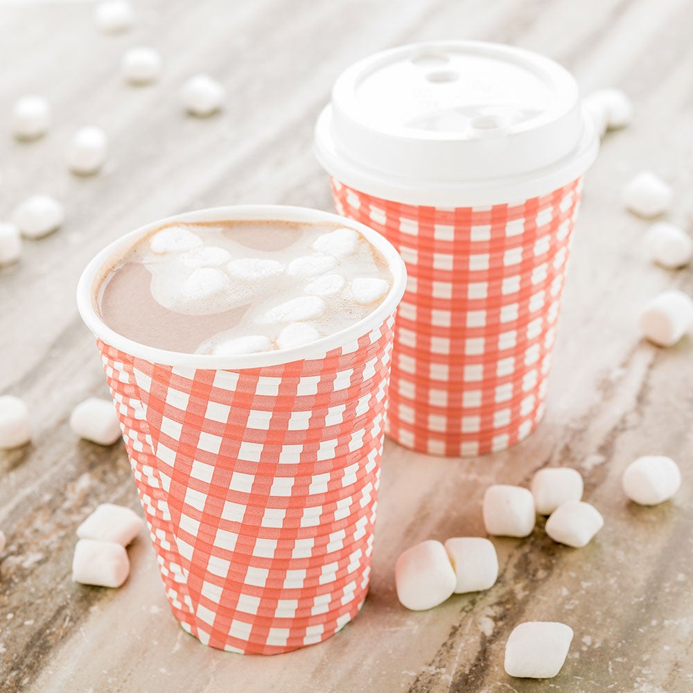 Cups, Hot, 12 Ounce, Paper, Red Picnic Check, Spiral Wall, 12 Ounce,1 - 500 COUNT
