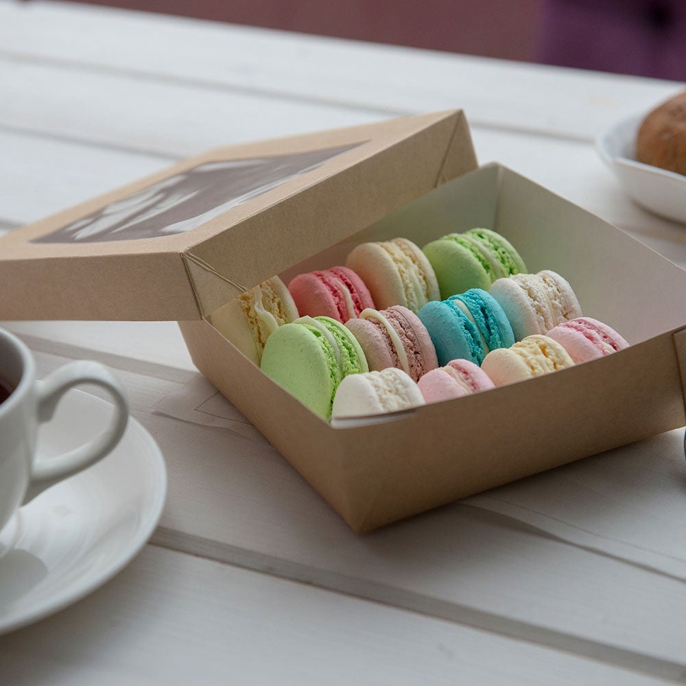 Containers, Take-Out, 27 Ounce, Paper, Kraft, Square, with Window Lid, 27 Ounce,1 - 200 COUNT