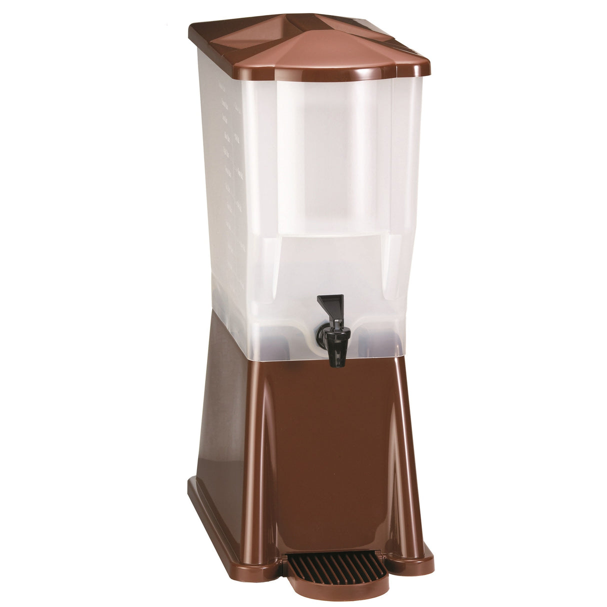 Beverage Dispenser, Cold, 3 Gallon, Slimline, Clear with Brown Base, Polypropylene, with Drip Tray,1 - 1 EACH