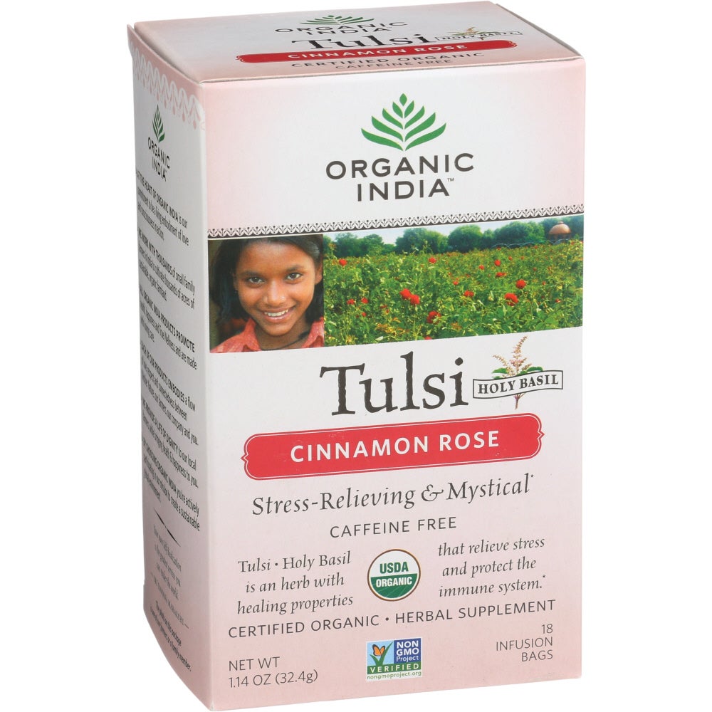 Tea, Cinnamon Rose, Tulsi, Caffeine-Free, Infusion Bags,6 - 18 COUNT