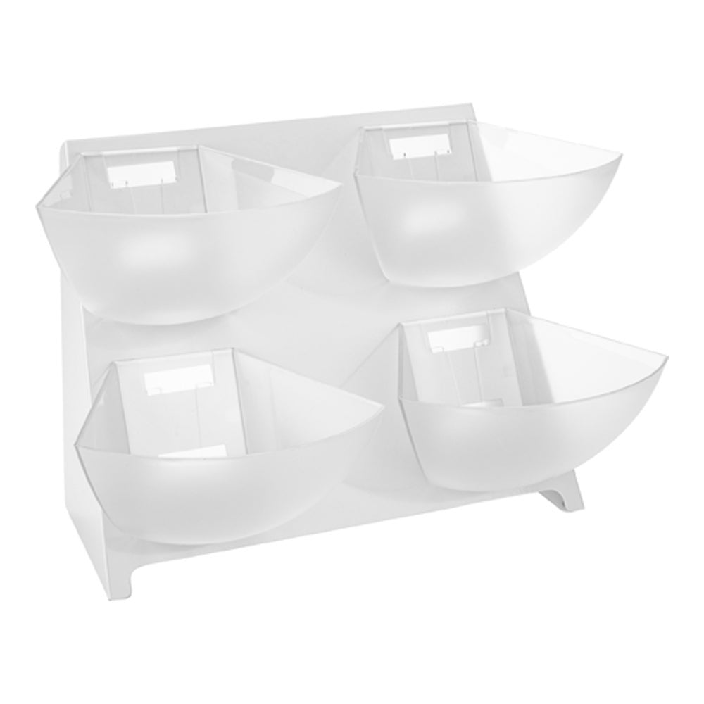 Holder, Condiment, Met Lux 15.5 x 13.5 x 14.5 Inch, White, Stainless Steel, with 4 Clear Bins,1 - 1 EACH