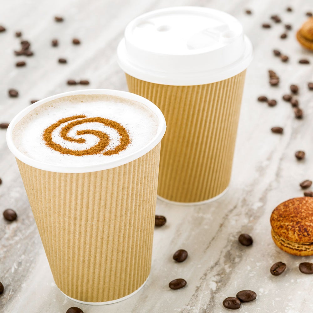 Cups, Hot, 12 Ounce, Paper, Kraft, Ripple Wall,1 - 500 COUNT