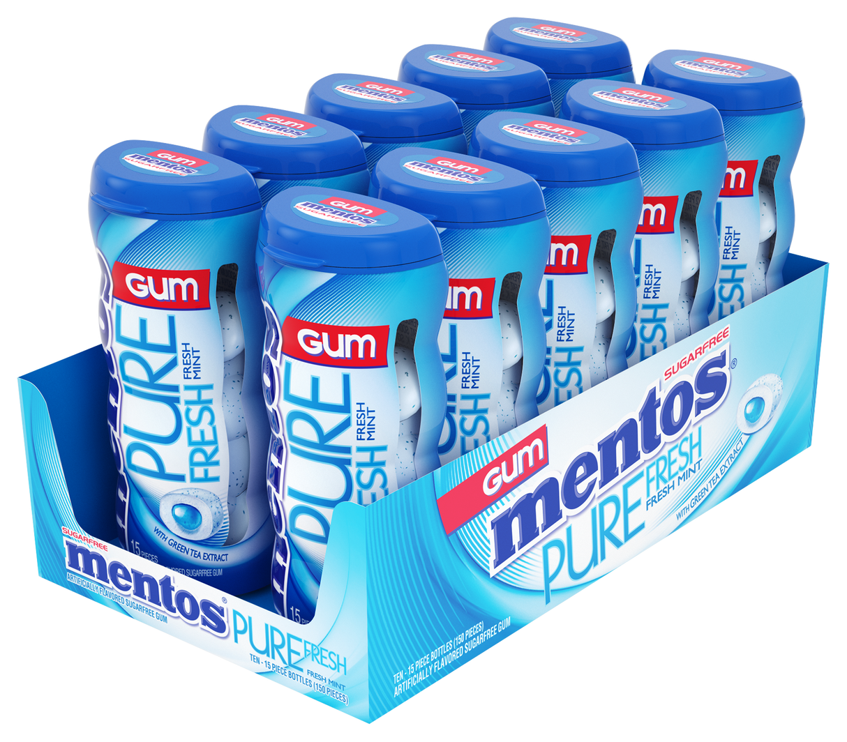 Gum, Mint, Pure Fresh, Sugar-Free, Pocket Bottle, 1.06 Ounce,12 - 10 COUNT