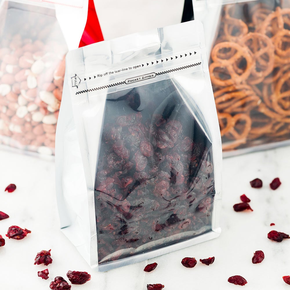 Bags, Heat-Sealable Snack, 7.9 x 4.9 Inch, Plastic, White, Double Seal Rip Lock, with Window,1 - 100 COUNT