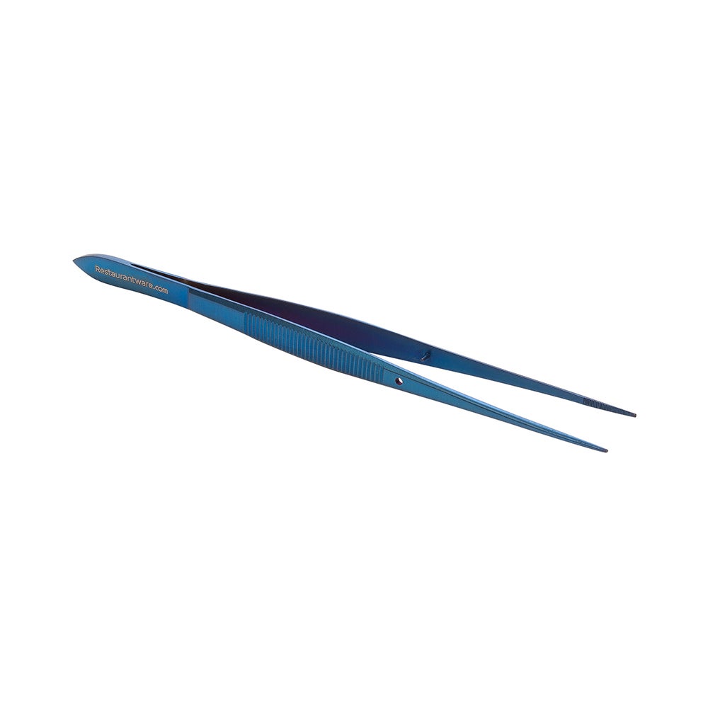 Tweezers, Fine Point, 6.3 Inch, Titanium Blue Stainless Steel, 6.3 Linear Inch,1 - 1 EACH