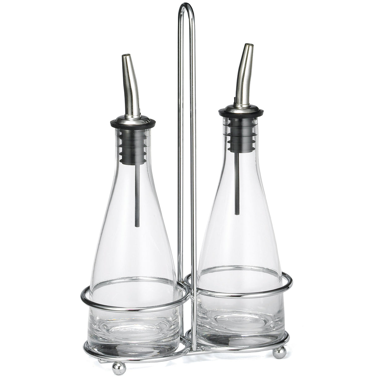 Sets, Oil & Vinegar, 6 Ounce, Transparent, Glass, with Rack & Pourer,1 - 1 EACH