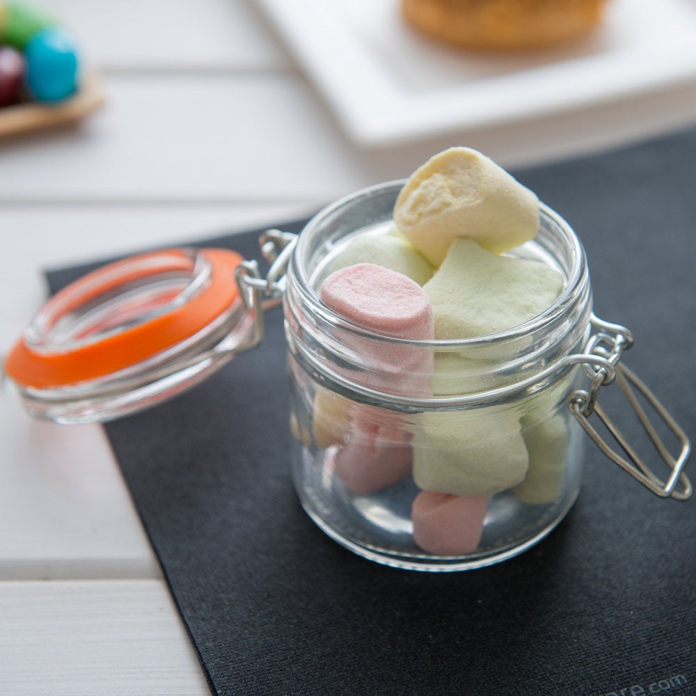 Jars, Mason, 3.4 Ounce, Clear, Glass, Wide Rim with Clamp Lid, 3.4 Ounce,1 - 10 COUNT