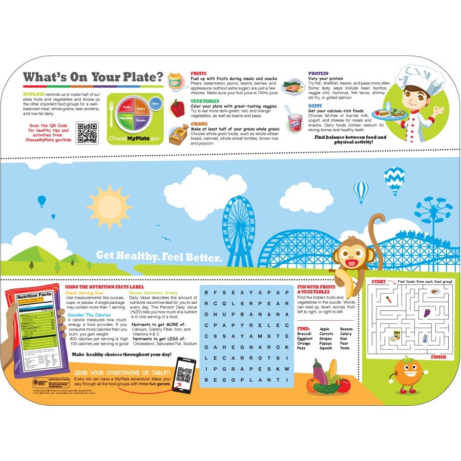 Tray Covers, Pediatric, 12.75 x 16.75 Inch, Paper, Carnival Design,1 - 1000 COUNT