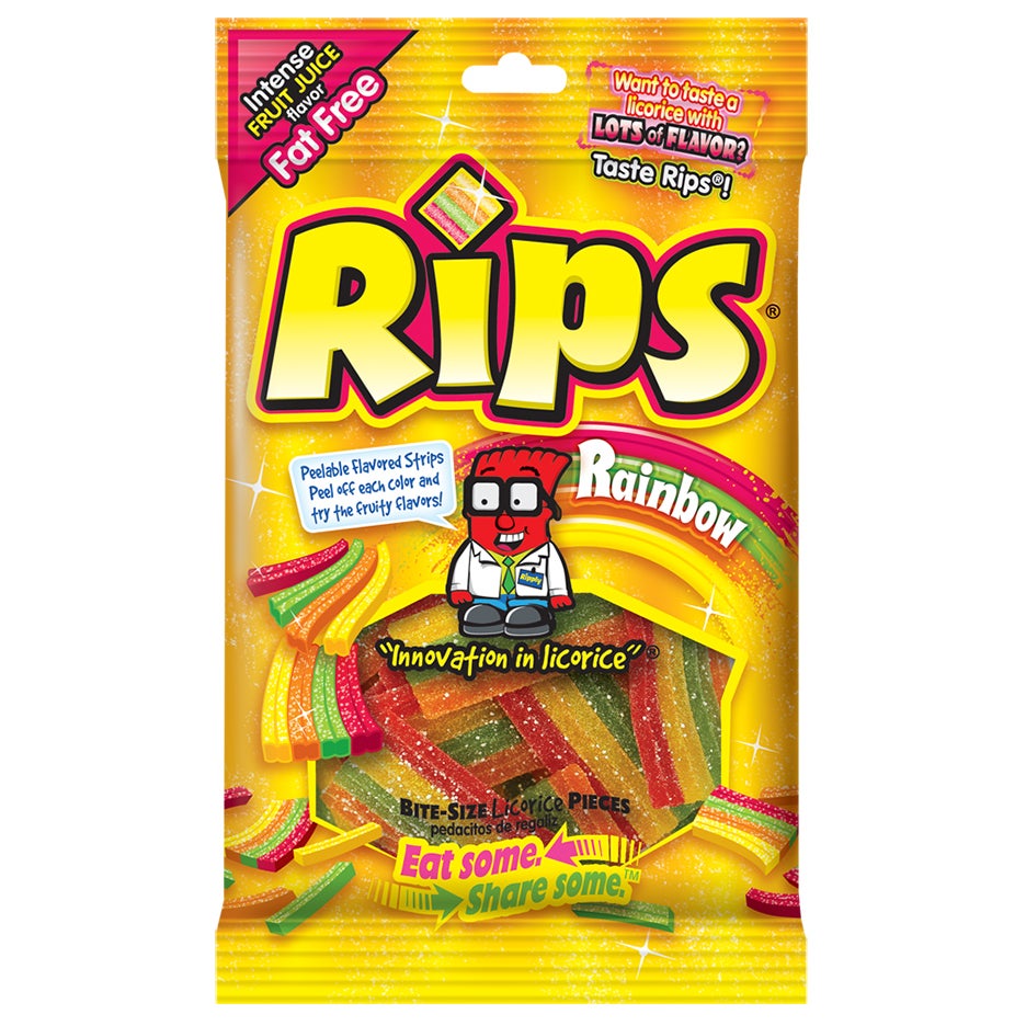 Candy, Licorice, Bite-Sized, Rainbow, Peelable, Peg Bag,12 - 4 OUNCE