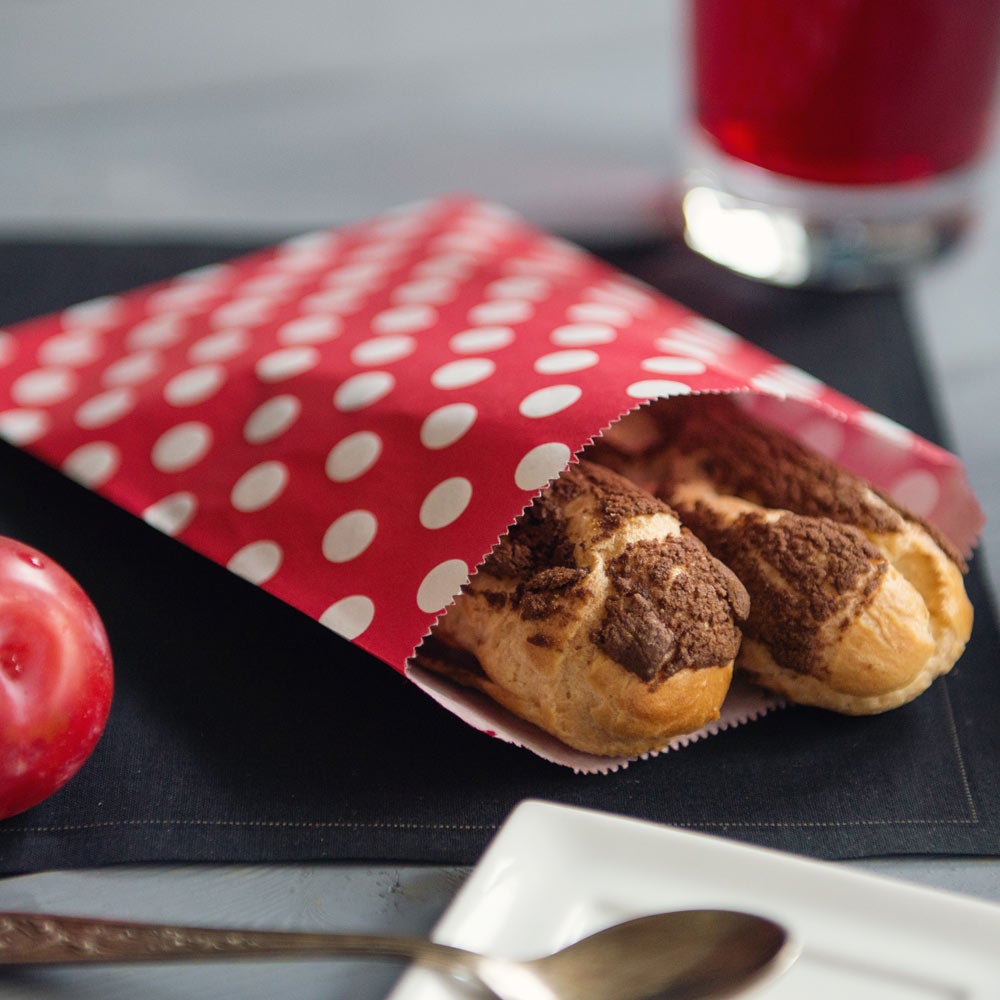 Bags, Food, Paper, Red Polka Dots,1 - 100 COUNT