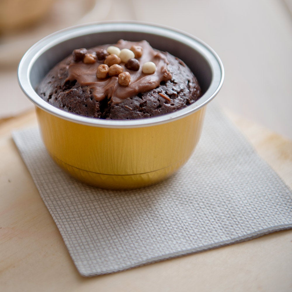 Cups, Bakery, 5 Ounce, Foil, Gold with Clear Plastic Dome Lids, 5 Ounce,1 - 100 COUNT