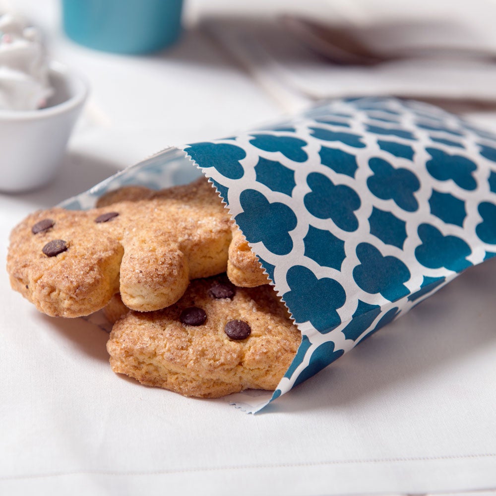 Bags, Food, Paper, Navy Blue Asian Monogram,1 - 100 COUNT