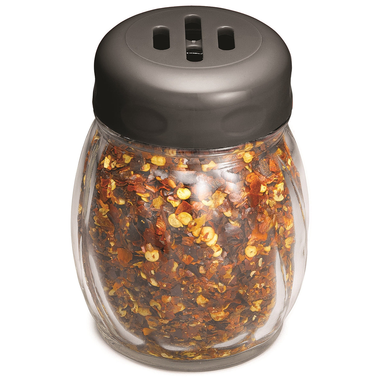 Shakers, 6 Ounce, Swril Glass with Black Plastic Slotted Top,12 - 1 EACH