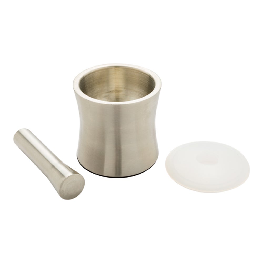 Mortar & Pestle Set, 5 Inch, Slip Resistant, Stainless Steel, with Plastic Lid & 7 Inch Pestle,1 - 1 EACH