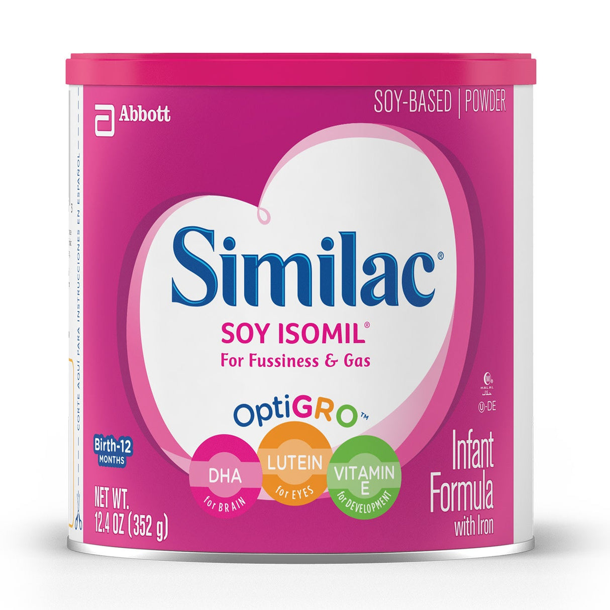 Infant Formula, Isomil, 0-12 Month, Soy-Based Powder, with Iron,6 - 12.4 OUNCE