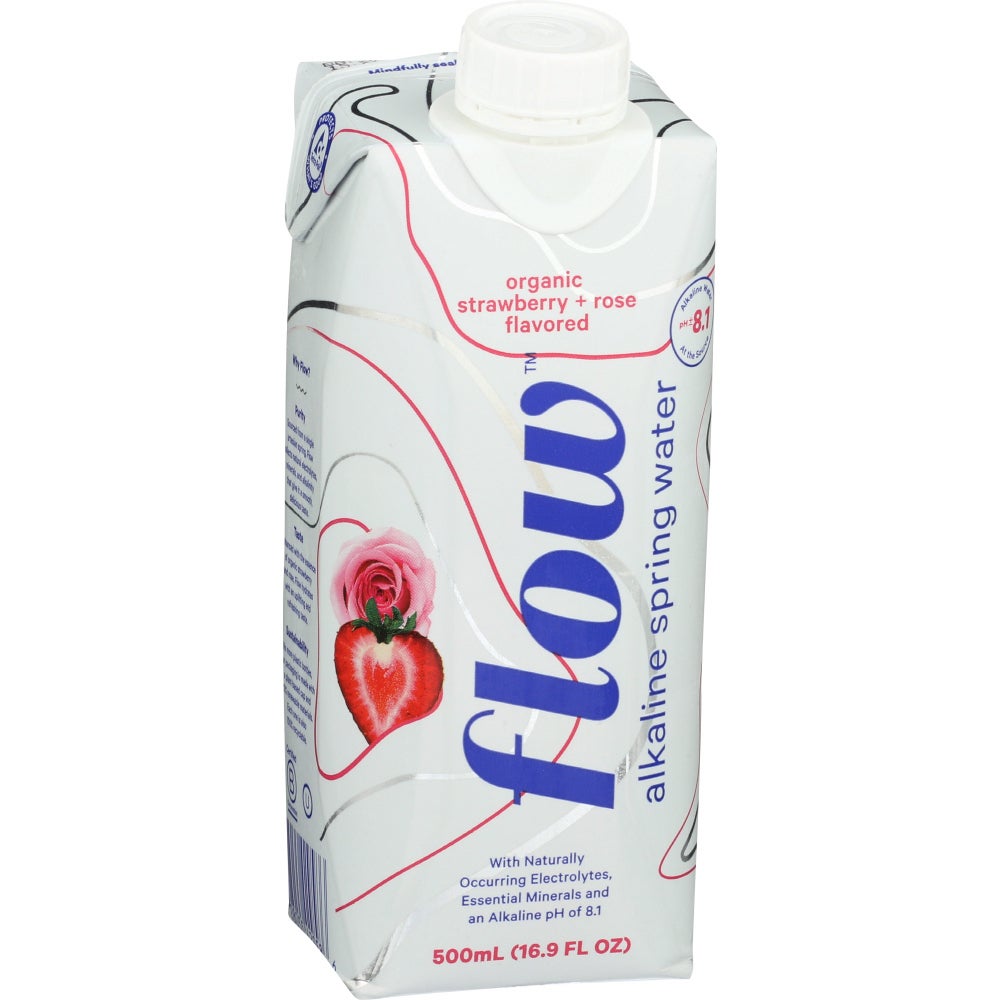 Water, Alkaline Spring, Strawberry & Rose Flavored, 8.1pH, Boxed,12 - 16.9 FLUID
