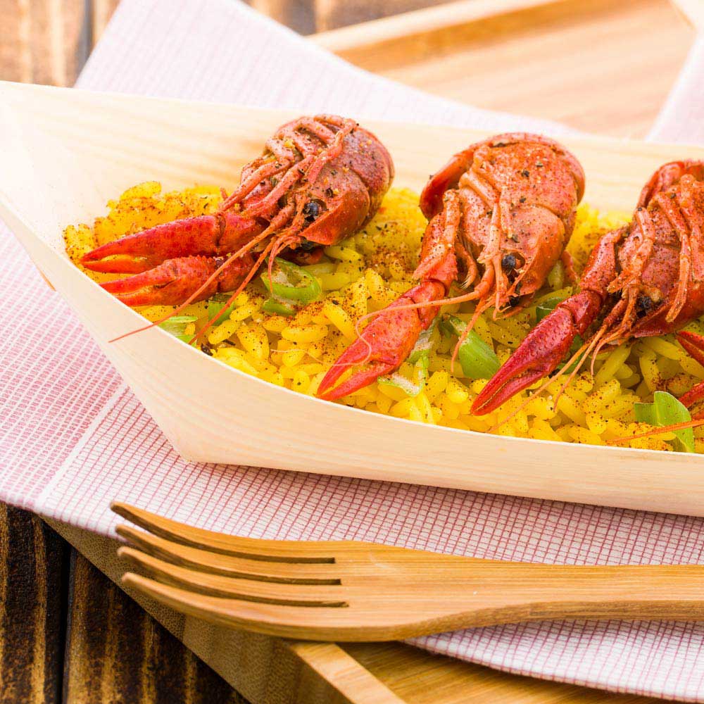 Tray, Food, 8 Inch, Bamboo, Pinewood, Boat Shaped, 8 Linear Inch,1 - 200 COUNT