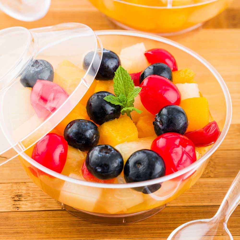 Cups, Deli, 6 Ounce, Plastic, Clear, Round, Heavyweight, with Lid, 6 Ounce,1 - 100 COUNT