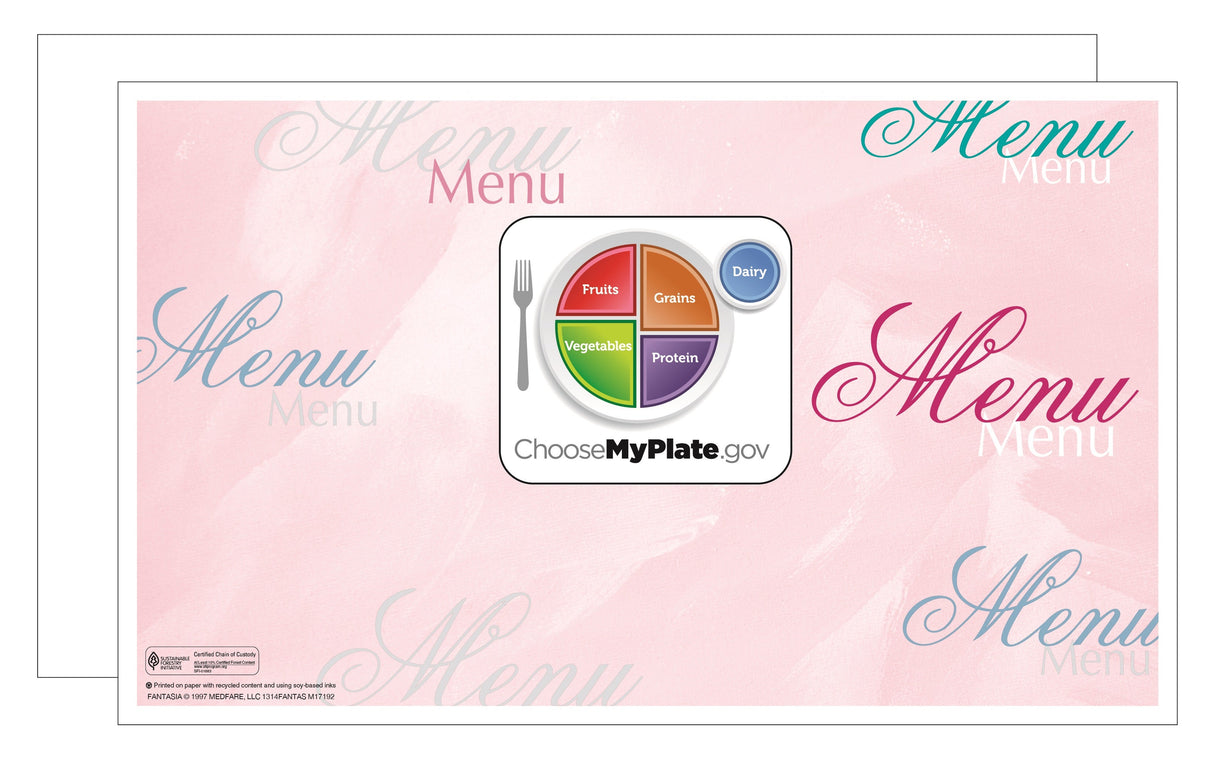 Menus, White, Fantasia,1 - 500 COUNT