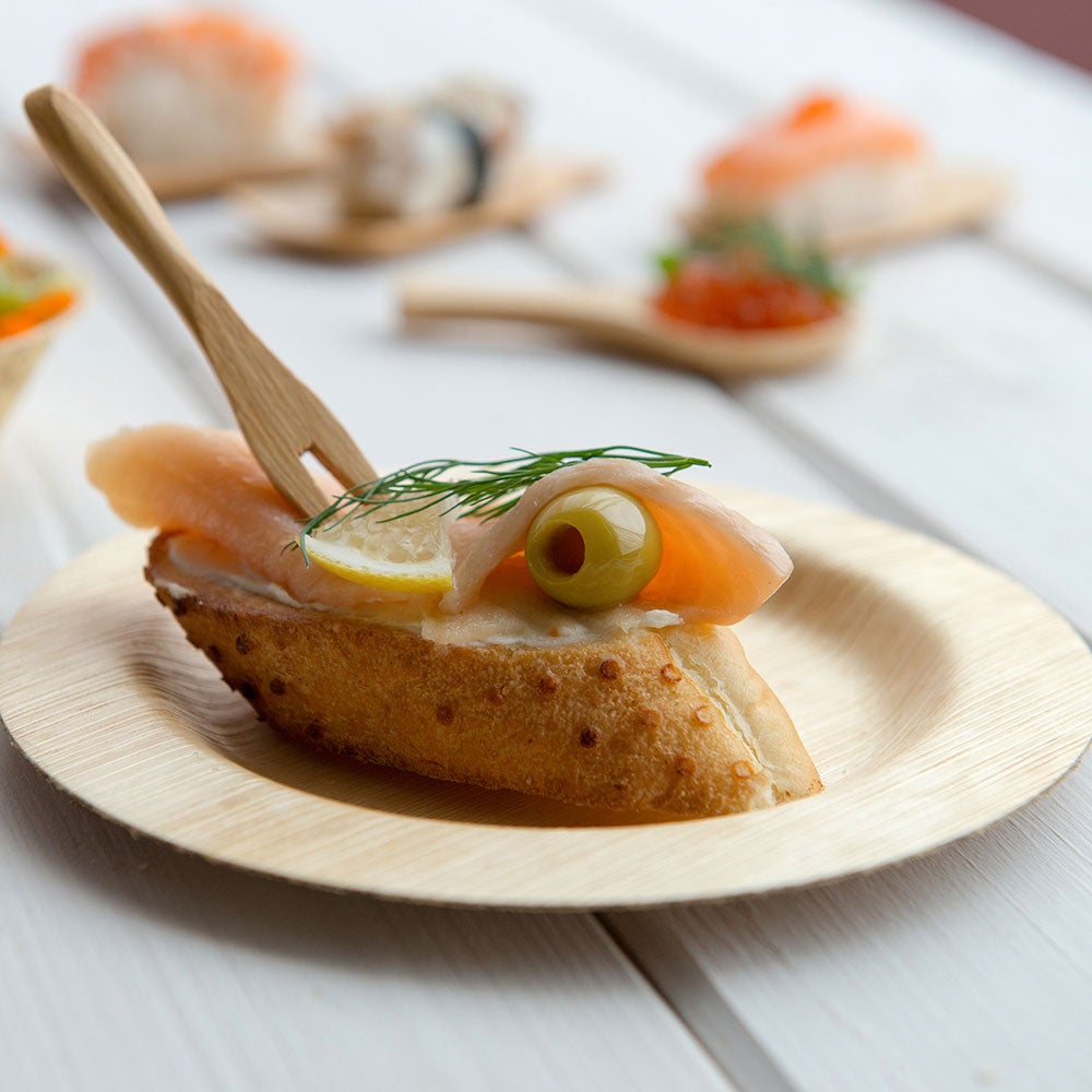 Plates, Medium, 6 Inch, Bamboo, Round, 6 Linear Inch,1 - 100 COUNT