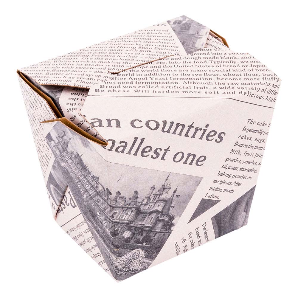 Containers, Noodle Take-Out, 16 Ounce, Paper, News Print, Square, 16 Ounce,1 - 200 COUNT