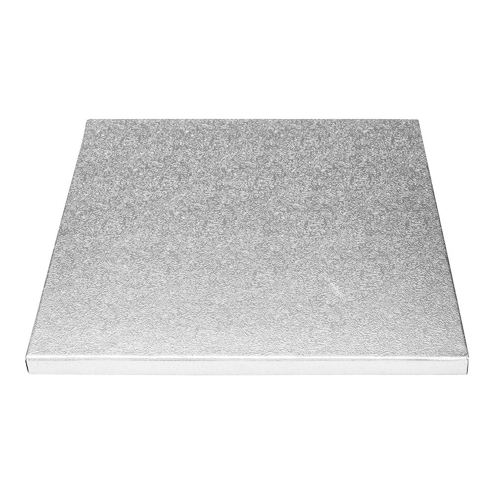 Cake Drum Board, Pastry Tek 8 x 8 x 0.5 Inch, Cardboard, Metallic Silver, Square,1 - 1 EACH
