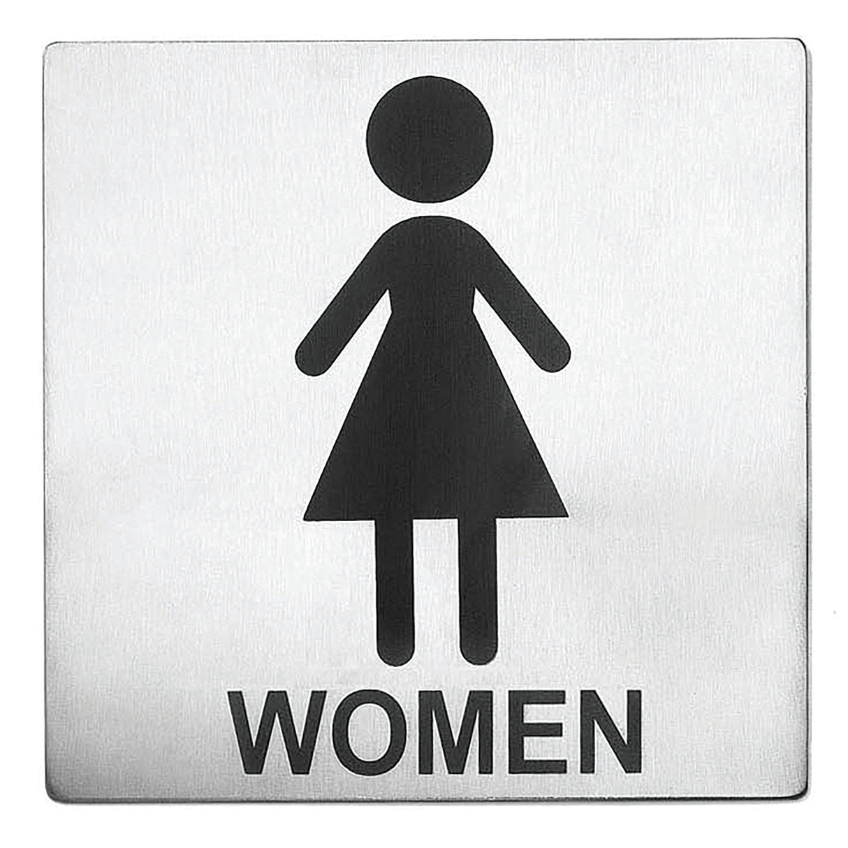 Signs, Symbol, Restroom, Women, Stainless Steel, 5 x 5 Inch,1 - 1 EACH