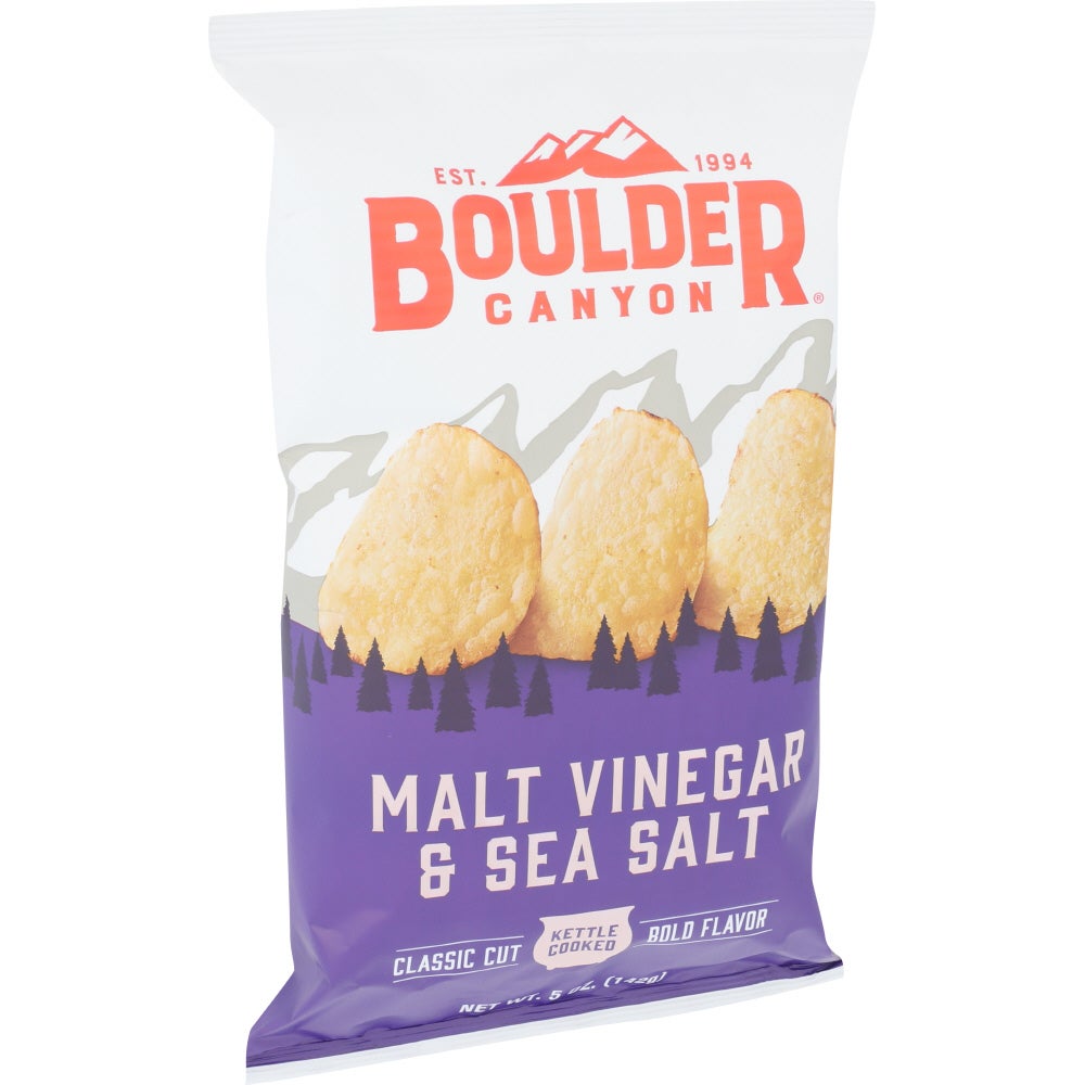 Chips, Potato, Kettle, Malt Vinegar & Sea Salt,12 - 5 OUNCE