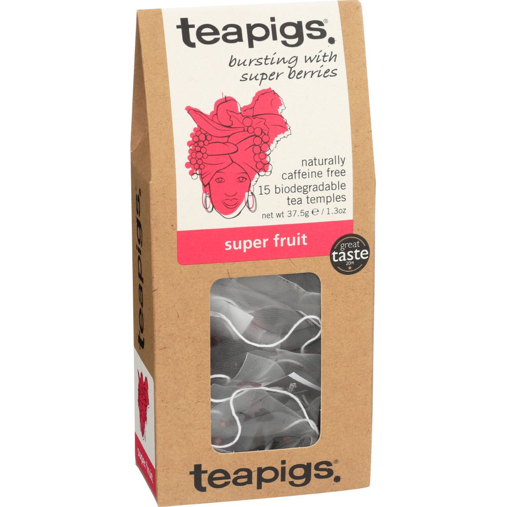 Tea, Super Fruit, Bursting with Super Berries, Temples with Strings, Caffiene Free,6 - 15 COUNT