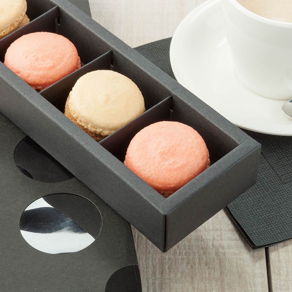 Packaging, Macaron, 12 Inch, Paper, Valentino Black, 12 Linear Inch,1 - 100 COUNT