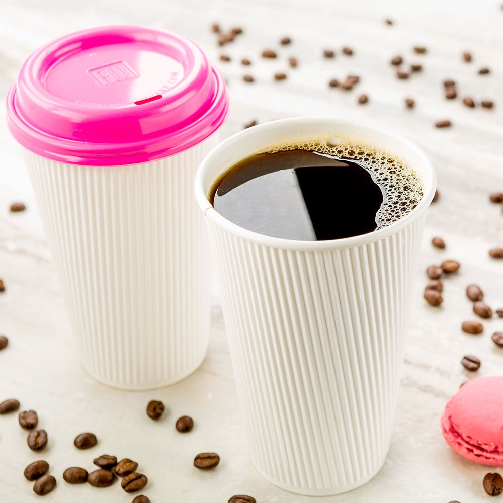 Cups, Hot, 16 Ounce, Paper, White, Ripple Wall, 16 Ounce,1 - 500 COUNT