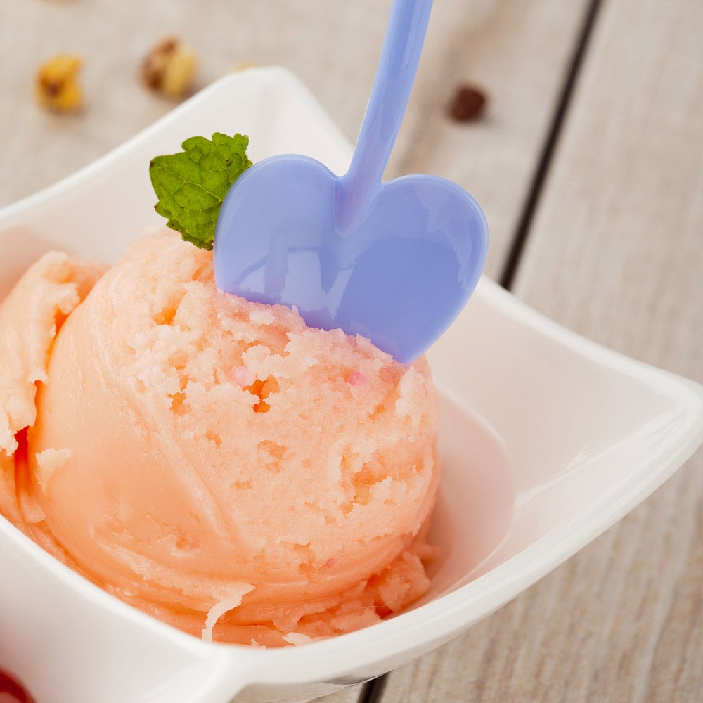 Spoons, Dessert, Love Shovel, Heavyweight Plastic, Periwinkle, 3.5 Inch, 3.5 Linear Inch,1 - 500 COUNT