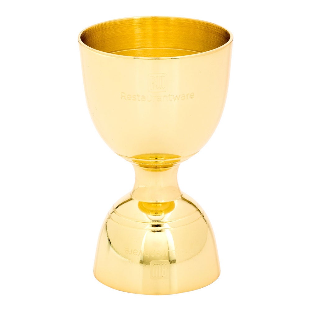 Jigger, Double, 1 & 2 Ounce, Gold Plated, 2 Ounce,1 - 1 EACH