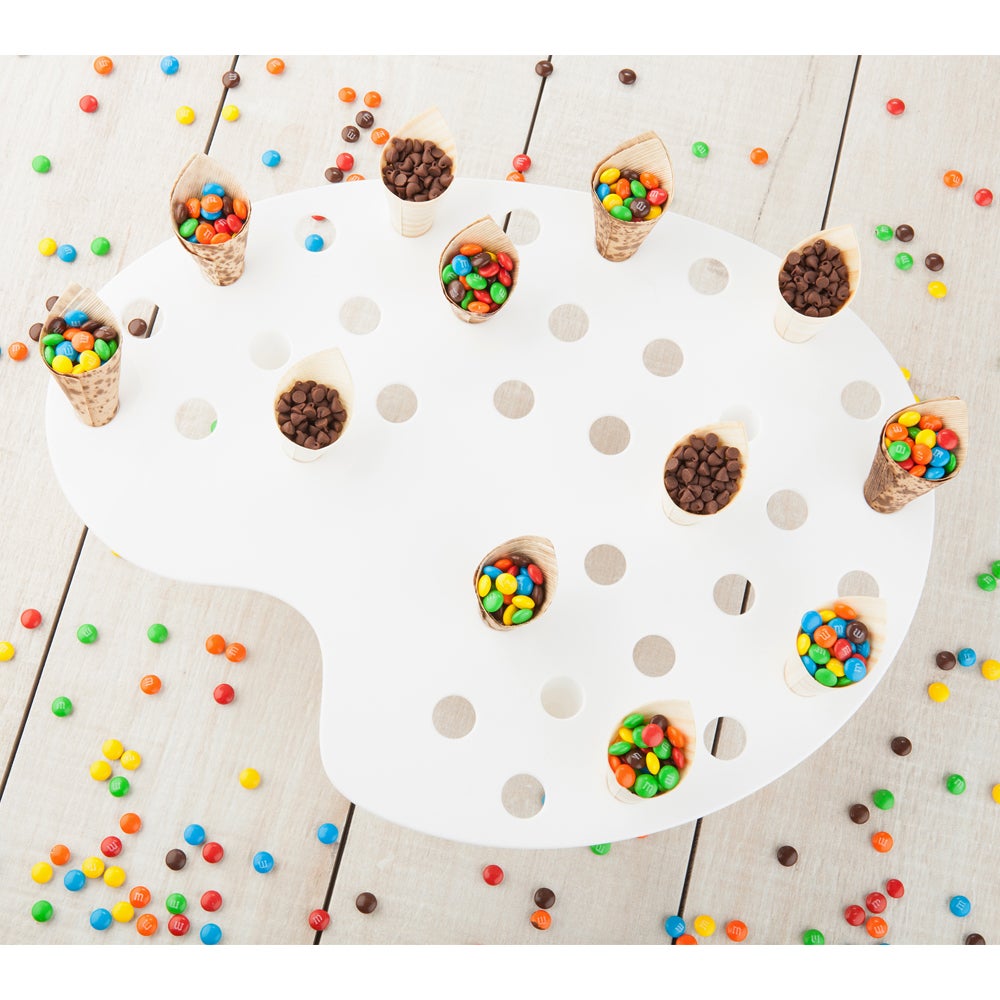 Tray Stands, Mini Cone Patette Display, 35 Slot, White,1 - 4 COUNT