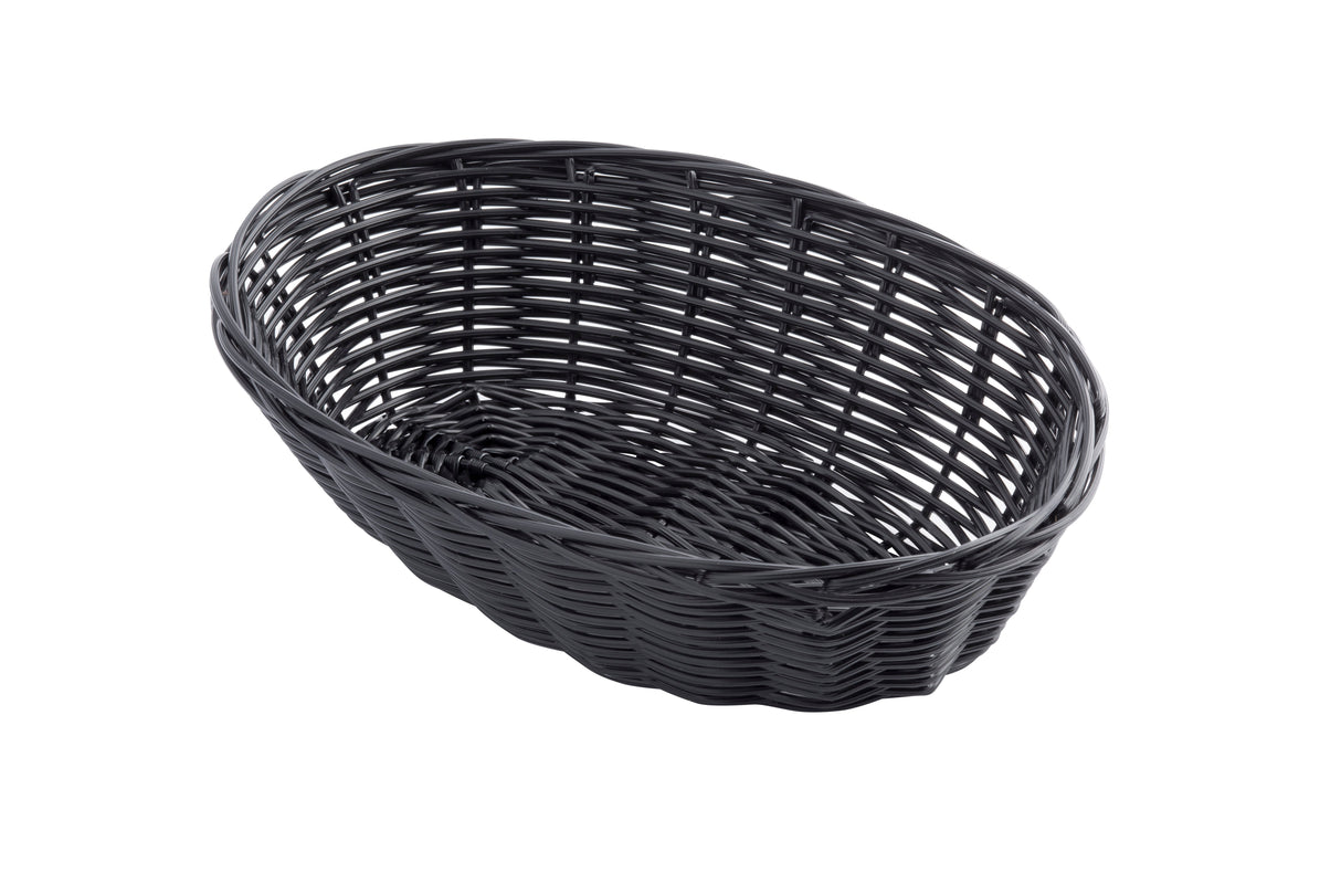 Baskets, Serving, 9 x 6 x 2.25 Inch, Oval, Black, Polypropylene,12 - 1 EACH