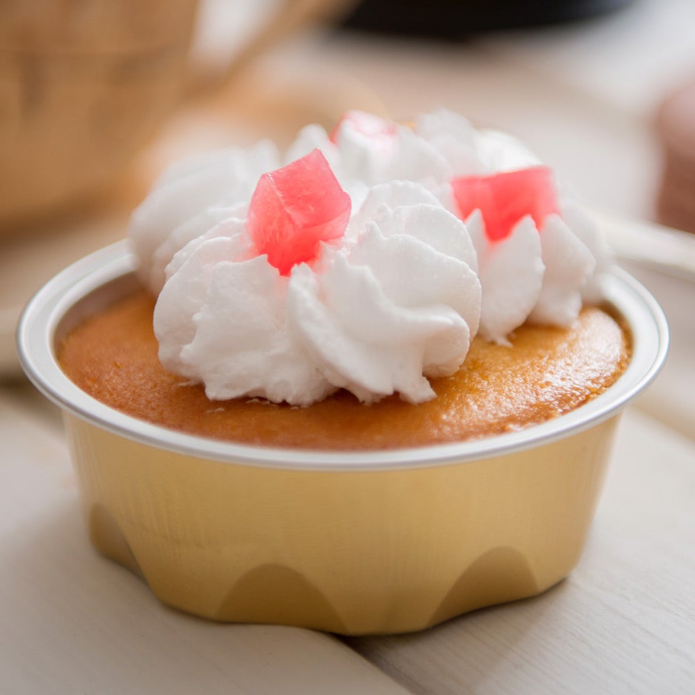 Cups, Bakery, 3.4 Ounce, Foil, Gold with Clear Plastic Dome Lids, 3.4 Ounce,1 - 100 COUNT