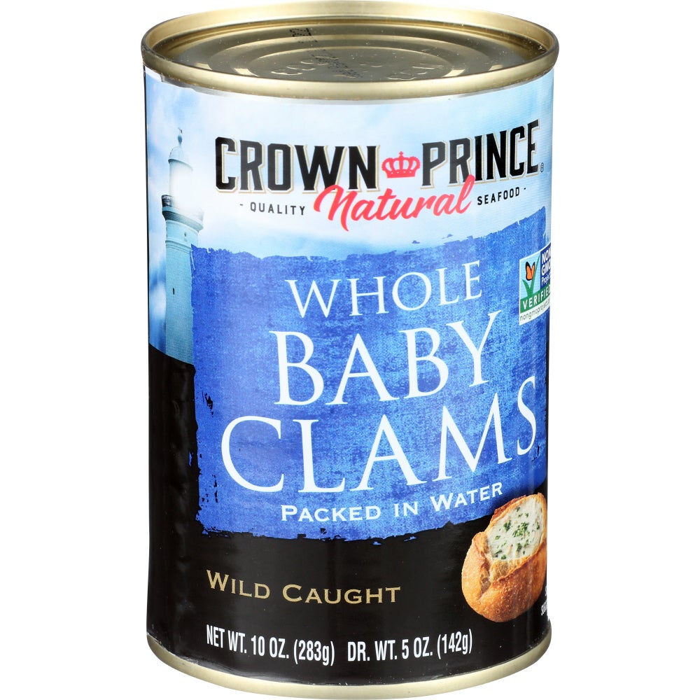 Clams, Baby, Boiled, Wild-Caught, Whole, in Water,12 - 10 OUNCE
